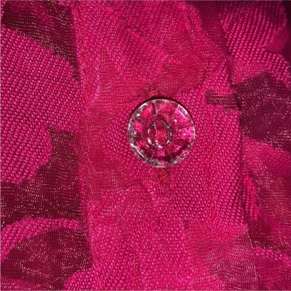 TanJay size 16 pink semi sheer lace button down top or cover up - Picture 4 of 7